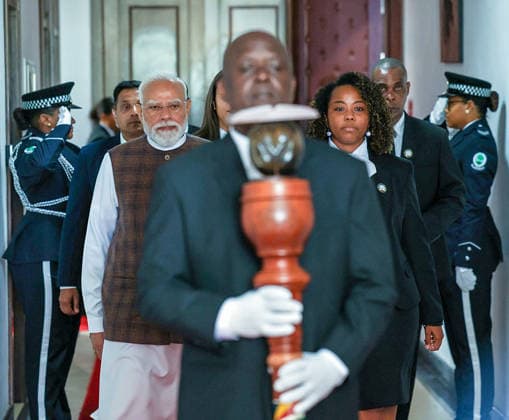 RECORD DATE NOT STATED Prime Minister Narendra Modi attends the National Assembly of Seychelles Victoria Seychelles , Jun 28 (ANI): Prime Minister Narendra Modi attends the National Assembly of Seychelles, in Victoria on Sunday. (@narendramodi X ANI Photo) Victoria Seychelles Copyright: xANIx ANI_20260628272