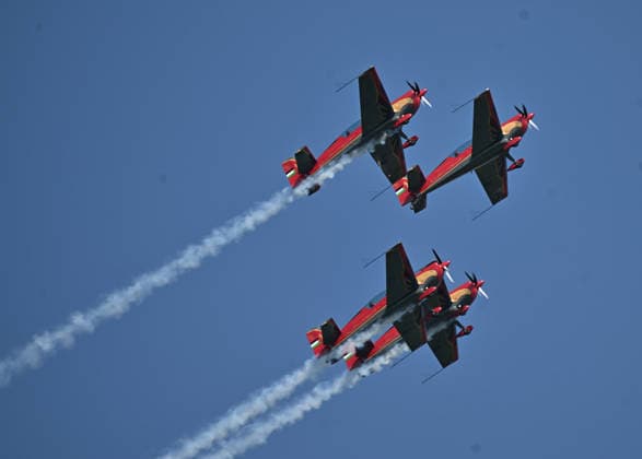 Belgian Air Force Days FLORENNES, BELGIUM - JUNE 28: Aircraft of the Royal Jordanian Falcons national aerobatic team perform a demonstration flight within the scope of the Belgian Air Force Days at Florennes Air Base in Florennes, Belgium on June 28, 2026. Dursun Aydemir Anadolu Brussels Belgium. Editorial use only. Please get in touch for any other usage.  Copyright: x2026xAnadoluxDursunxAydemirx