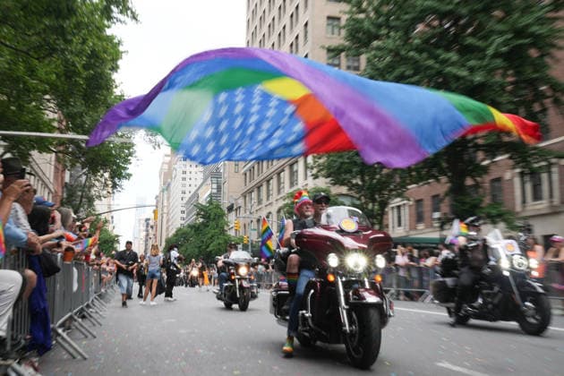 June 28, 2026, New Yok, New York, USA: Annual NYC Pride March on June 28, 2026 in New York. NYC s Pride March began as a demonstration honoring the 1969 Stonewall Riots, has evolved into a global symbol of LGBTQIA+ resilience, unity and activism. New Yok USA  - ZUMAb148 20260628_zap_b148_024 Copyright: xBryanxSmithx