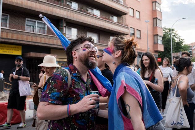 Plataforma Orgullo Crítico is organizing a demonstration Against Colonial Capitalism in Madrid. Several people during the Critical Pride March on June 28, 2026, in Madrid, Spain. The demonstration was organized by the Critical Pride Platform under the slogan Against Colonial Capitalism with the aim of demonstrating that diversity is one and that the LGBTIQA struggle must be accessible, transformative, and for everyone, leaving no one behind. JUNE 28, 2026 Diego Radamé Madrid, Spain  Copyright: xDiegoxRadamÃ sx 7629053