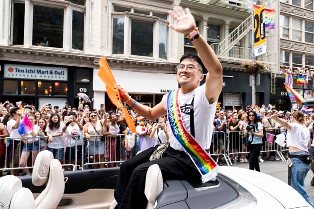 June 28, 2026, New York City, New York, United States: Bowen Yang, comedian, actor and Parade Grand Marshal, at the New York City (NYC) Pride March on Fifth Avenue in New York City. New York City United States  - ZUMAb161 20260628_aap_b161_004 Copyright: xMichaelxBrochsteinx