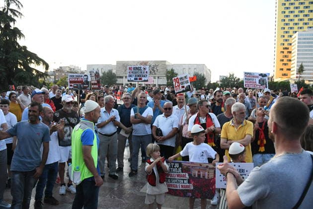 Protests in Albania hit 29th day over controversial Kushner-linked tourism project TIRANA, ALBANIA - JUNE 28: Protesters gather at Skanderbeg Square carrying banners and signs with the slogan Albania is not for sale during a demonstration on its 29th day against a planned tourism project in the Zvernec region of Vlora, in Tirana, Albania on June 28, 2026. Protesters later marched with Albanian flags to the Prime Ministry building on Martyrs of the Nation Boulevard to voice opposition against the sale of a coastal area in Zvernec, which is allegedly linked to Jared Kushner and Ivanka Trump, daughter of US President Donald Trump. Olsi Shehu Anadolu Tirana Albania. Editorial use only. Please get in touch for any other usage.  Copyright: x2026xAnadoluxOlsixShehux