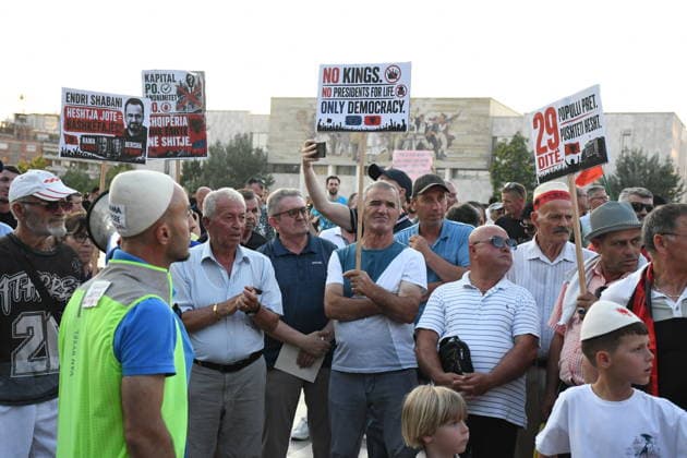 Protests in Albania hit 29th day over controversial Kushner-linked tourism project TIRANA, ALBANIA - JUNE 28: Protesters gather at Skanderbeg Square carrying banners and signs with the slogan Albania is not for sale during a demonstration on its 29th day against a planned tourism project in the Zvernec region of Vlora, in Tirana, Albania on June 28, 2026. Protesters later marched with Albanian flags to the Prime Ministry building on Martyrs of the Nation Boulevard to voice opposition against the sale of a coastal area in Zvernec, which is allegedly linked to Jared Kushner and Ivanka Trump, daughter of US President Donald Trump. Olsi Shehu Anadolu Tirana Albania. Editorial use only. Please get in touch for any other usage.  Copyright: x2026xAnadoluxOlsixShehux