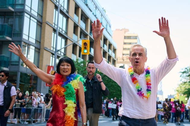 June 28, 2026, Toronto, On, Canada: Toronto Mayor Olivia Chow and Prime Minister Mark Carney take part in the Toronto Pride Parade on Sunday, June 28, 2026. Toronto Canada  - ZUMAc35_ 20260628_zaf_c35_031 Copyright: xSammyxKoganx