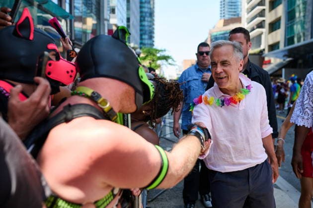 June 28, 2026, Toronto, On, Canada: Prime Minister Mark Carney takes part in the Toronto Pride Parade on Sunday, June 28, 2026. Toronto Canada  - ZUMAc35_ 20260628_zaf_c35_034 Copyright: xSammyxKoganx
