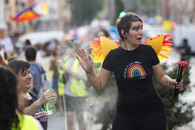 June 28, 2026, Madrid, Madrid, SPAIN: LGBTIQ+ organizations are celebrating Critical Pride, marking 59 years since the Stonewall riotsÃ¢â‚¬the events that sparked the movement to assert LGBTIQ+ rights. They are highlighting the dangers posed by the rise of conservative right-wing movements, the Palestinian genocide, and issues surrounding sex work and community rights. Madrid SPAIN - ZUMAl221 20260628_zip_l221_003 Copyright: xIgnacioxLopezxIsasmendix