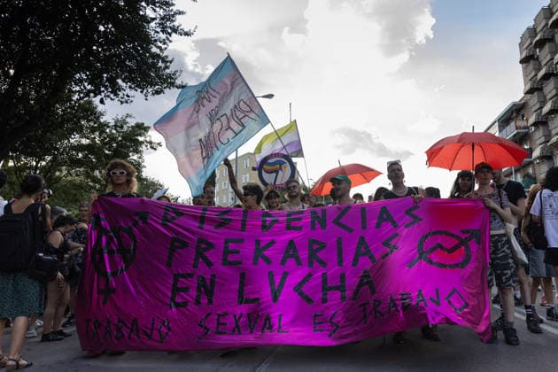June 28, 2026, Madrid, Madrid, SPAIN: LGBTIQ+ organizations are celebrating Critical Pride, marking 59 years since the Stonewall riotsÃ¢â‚¬the events that sparked the movement to assert LGBTIQ+ rights. They are highlighting the dangers posed by the rise of conservative right-wing movements, the Palestinian genocide, and issues surrounding sex work and community rights. Madrid SPAIN - ZUMAl221 20260628_zip_l221_008 Copyright: xIgnacioxLopezxIsasmendix