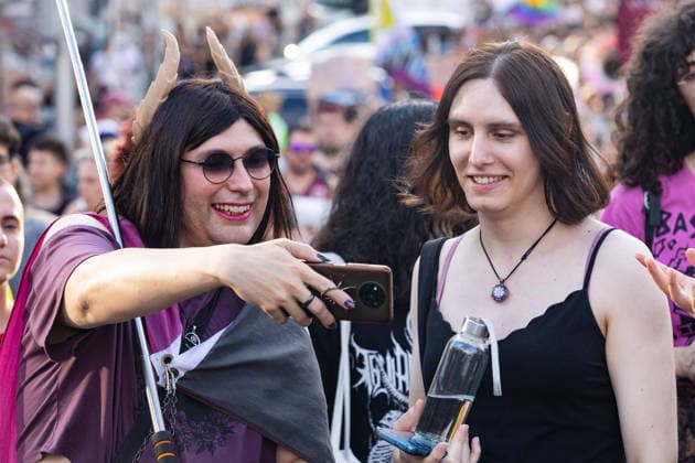 June 28, 2026, Madrid, Madrid, SPAIN: LGBTIQ+ organizations are celebrating Critical Pride, marking 59 years since the Stonewall riotsÃ¢â‚¬the events that sparked the movement to assert LGBTIQ+ rights. They are highlighting the dangers posed by the rise of conservative right-wing movements, the Palestinian genocide, and issues surrounding sex work and community rights. Madrid SPAIN  - ZUMAl221 20260628_zip_l221_033 Copyright: xIgnacioxLopezxIsasmendix