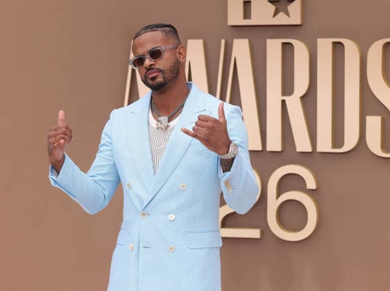 Trevor Jackson arrives on the red carpet for 26th annual BET Awards live telecast at the Peacock Theater in Los Angeles on Sunday, June 28, 2026. The BET Awards honors Black entertainers and other people of color in music, film, sports and philanthropy.  LAP20260628119 GREGxGRUDT