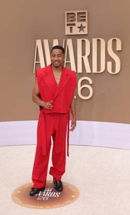 Brandon T. Jackson arrives on the red carpet for 26th annual BET Awards live telecast at the Peacock Theater in Los Angeles on Sunday, June 28, 2026. The BET Awards honors Black entertainers and other people of color in music, film, sports and philanthropy.  LAP20260628153 GREGxGRUDT