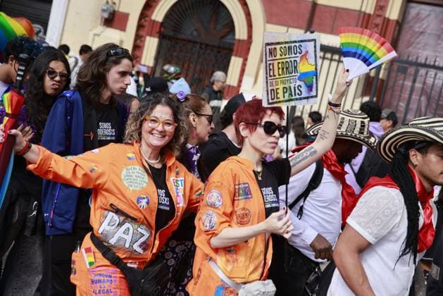 Official Gay Pride March BOGOTÃ, COLOMBIA JUNE 28, 2026: In Bogota, thousands of people participate in two distinct protests on Pride Day: the official march and the so-called contra-marcha. It emerged during the 2021 social uprising. It was created to assert that Pride Day is not a celebration but a protest, declaring itself against the commercialization of the day, to defend the rights of the LGBTQ+ community, and to demand justice for the murders of LGBTQ+ people, which totaled 270 across the country in 2025. BogotÃ Colombia Copyright: x xAntonioxCasciox xJNAxPressx