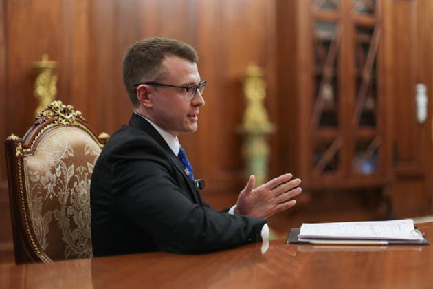 RUSSIA, MOSCOW - JUNE 28, 2026: VGTRK journalist Pavel Zarubin during an interview with Russia s President Putin Moscow Russia  - ZUMAt113 20260628_zaa_t113_294 Copyright: xGavriilxGrigorovx