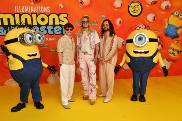 Georg Listing, Bill und Tom Kaulitz Deutschlandpremiere Minions &Monster Mathäser Filmpalast München 28. Juni 2026 *** Georg Listing, Bill and Tom Kaulitz: German Premiere of *Minions: Monster Mathäser* at Filmpalast in Munich, June 28, 2026