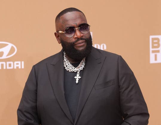 Rick Ross arrives on the red carpet for 26th annual BET Awards live telecast at the Peacock Theater in Los Angeles on Sunday, June 28, 2026. The BET Awards honors Black entertainers and other people of color in music, film, sports and philanthropy.  LAP20260628208 GREGxGRUDT