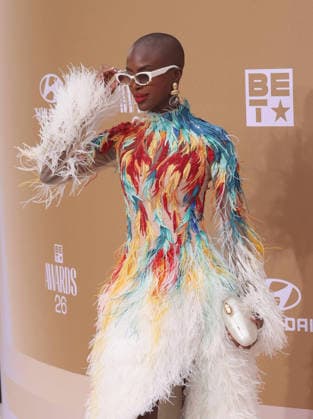 Madisin Rian arrives on the red carpet for 26th annual BET Awards live telecast at the Peacock Theater in Los Angeles on Sunday, June 28, 2026. The BET Awards honors Black entertainers and other people of color in music, film, sports and philanthropy.  LAP20260628231 GREGxGRUDT