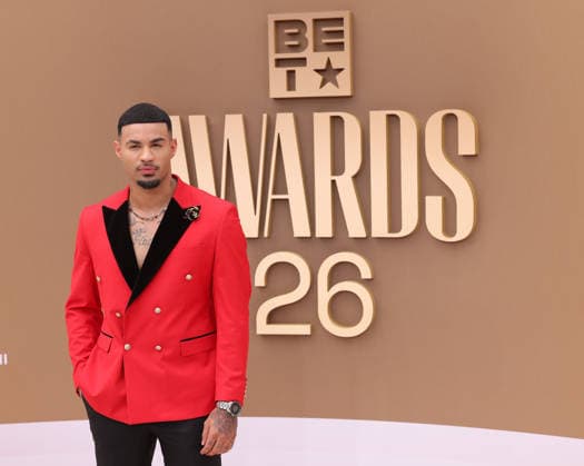 Dion Rome arrives on the red carpet for 26th annual BET Awards live telecast at the Peacock Theater in Los Angeles on Sunday, June 28, 2026. The BET Awards honors Black entertainers and other people of color in music, film, sports and philanthropy.  LAP20260628184 GREGxGRUDT