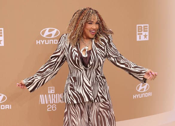 Kym Whitley arrives on the red carpet for 26th annual BET Awards live telecast at the Peacock Theater in Los Angeles on Sunday, June 28, 2026. The BET Awards honors Black entertainers and other people of color in music, film, sports and philanthropy.  LAP20260628188 GREGxGRUDT