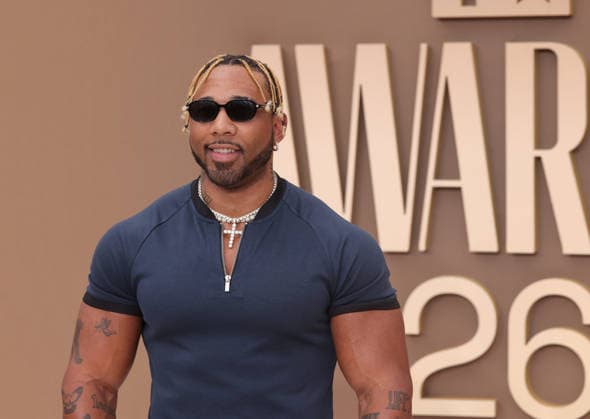 Eren Legend arrives on the red carpet for 26th annual BET Awards live telecast at the Peacock Theater in Los Angeles on Sunday, June 28, 2026. The BET Awards honors Black entertainers and other people of color in music, film, sports and philanthropy.  LAP20260628245 GREGxGRUDT