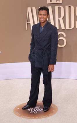 Jaafar Jackson arrives on the red carpet for 26th annual BET Awards live telecast at the Peacock Theater in Los Angeles on Sunday, June 28, 2026. The BET Awards honors Black entertainers and other people of color in music, film, sports and philanthropy.  LAP20260628282 GREGxGRUDT