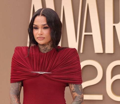 Kehlani arrives on the red carpet for 26th annual BET Awards live telecast at the Peacock Theater in Los Angeles on Sunday, June 28, 2026. The BET Awards honors Black entertainers and other people of color in music, film, sports and philanthropy.  LAP20260628298 GREGxGRUDT