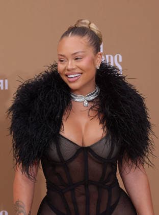 Latto arrives on the red carpet for 26th annual BET Awards live telecast at the Peacock Theater in Los Angeles on Sunday, June 28, 2026. The BET Awards honors Black entertainers and other people of color in music, film, sports and philanthropy.  LAP20260628301 GREGxGRUDT