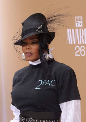 Janet Jackson arrives on the red carpet for 26th annual BET Awards live telecast at the Peacock Theater in Los Angeles on Sunday, June 28, 2026. The BET Awards honors Black entertainers and other people of color in music, film, sports and philanthropy.  LAP20260628352 GREGxGRUDT