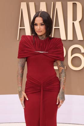 Kehlani arrives on the red carpet for 26th annual BET Awards live telecast at the Peacock Theater in Los Angeles on Sunday, June 28, 2026. The BET Awards honors Black entertainers and other people of color in music, film, sports and philanthropy.  LAP20260628401 GREGxGRUDT