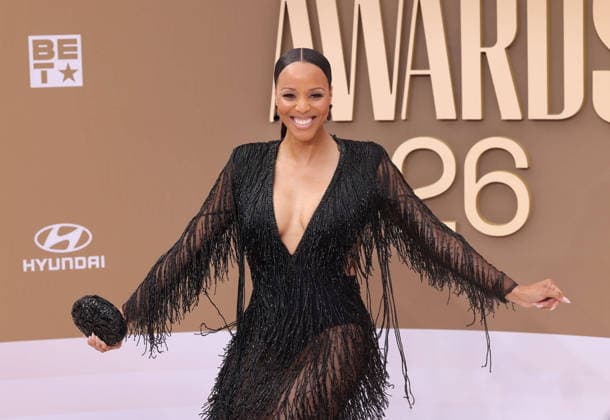 Angela Hunte arrives on the red carpet for 26th annual BET Awards live telecast at the Peacock Theater in Los Angeles on Sunday, June 28, 2026. The BET Awards honors Black entertainers and other people of color in music, film, sports and philanthropy.  LAP20260628421 GREGxGRUDT