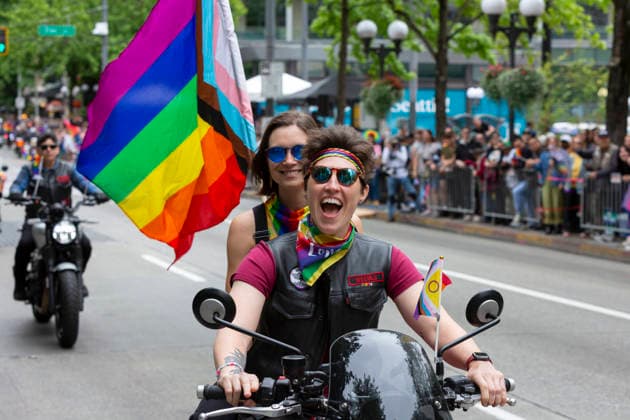 June 28, 2026, Seattle, Washington, USA: Seattle Dykes on Bikes lead the Seattle Pride Parade as is tradition through SeattleÃ¢â‚¬â ¢s Westlake Center on Sunday, June 28, 2026. Seattle USA - ZUMAg235 20260628_zap_g235_016 Copyright: xPaulxChristianxGordonx