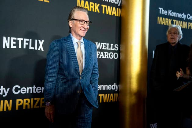 Jay Leno looks on as Bill Maher arrives on the red carpet before the 27th Mark Twain Prize for American Humor Award at the Kennedy Center for the Performing Arts in Washington DC on Sunday, June 28, 2026.  WAP20260628335 BONNIExCASH