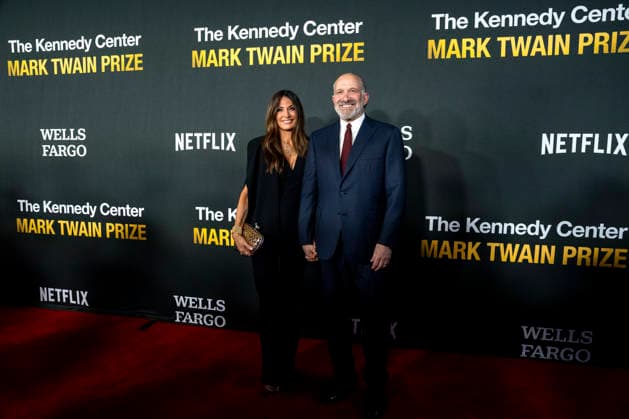 Allison Lutnick and U.S. Secretary of Commerce Howard Lutnick arrive on the red carpet before the 27th Mark Twain Prize for American Humor Award at the Kennedy Center for the Performing Arts in Washington DC on Sunday, June 28, 2026.  WAP20260628326 BONNIExCASH