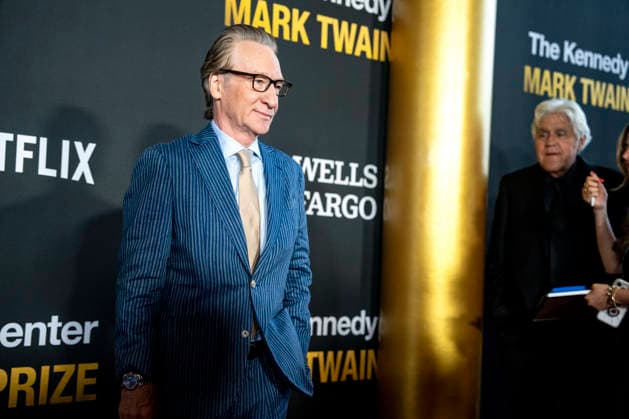 Jay Leno looks on as Bill Maher arrives on the red carpet before the 27th Mark Twain Prize for American Humor Award at the Kennedy Center for the Performing Arts in Washington DC on Sunday, June 28, 2026.  WAP20260628334 BONNIExCASH