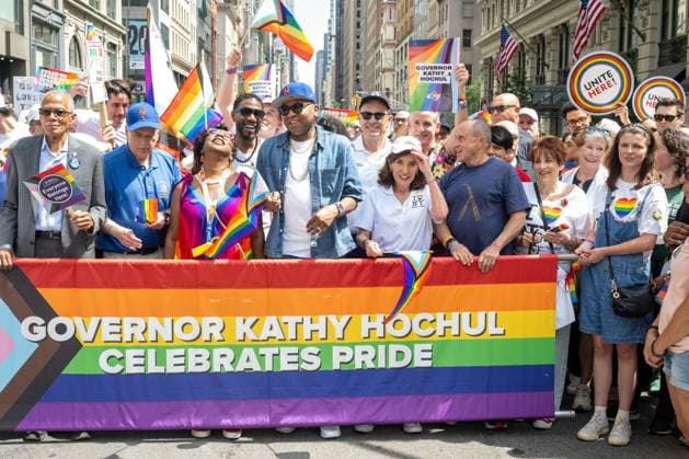 RECORD DATE NOT STATED 2026 New York City Pride March (NEW) 2026 New York City Pride March. June 26, 2026, New York, New York, USA: Bronx District Attorney Darcel Clark, New York City Public Advocate Jumaane Williams, Queens Borough President Donovan Richards Jr. and New York State Governor Kathy Hochul participate in the 2026 Pride March on June 28, 2026 in New York City. (Credit: M10s TheNews2)(Foto: M10S Thenews2 imago images) 2026 New York City Pride March  Copyright: xM10sx