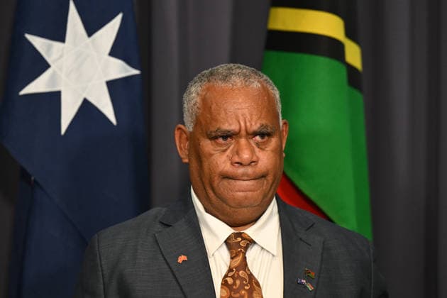 JOTHAM NAPAT AUSTRALIA VISIT, Prime Minister of Vanuatu Jotham Napat speaks to the media during a press conference after signing the Nakamal agreement with Australian Prime Minister Anthony Albanese at Parliament House in Canberra, Monday, June 29, 2026. ( NO ARCHIVING CANBERRA AUSTRALIAN CAPITAL TERRITORY AUSTRALIA  Copyright: xLUKASxCOCHx 20260629125956104487