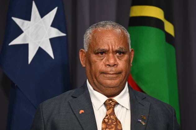 JOTHAM NAPAT AUSTRALIA VISIT, Prime Minister of Vanuatu Jotham Napat speaks to the media during a press conference after signing the Nakamal agreement with Australian Prime Minister Anthony Albanese at Parliament House in Canberra, Monday, June 29, 2026. ( NO ARCHIVING CANBERRA AUSTRALIAN CAPITAL TERRITORY AUSTRALIA  Copyright: xLUKASxCOCHx 20260629149784586260