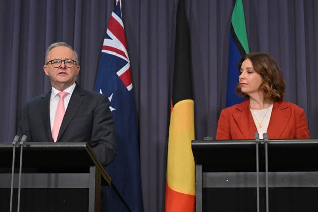 ANTHONY ALBANESE SOCIAL MEDIA BAN, Prime Minister Anthony Albanese and Minister for Communications Anika Wells at a press conference at Parliament House in Canberra, Monday, June 29, 2026. ( NO ARCHIVING CANBERRA AUSTRALIAN CAPITAL TERRITORY AUSTRALIA  Copyright: xMICKxTSIKASx 20260629147213103710