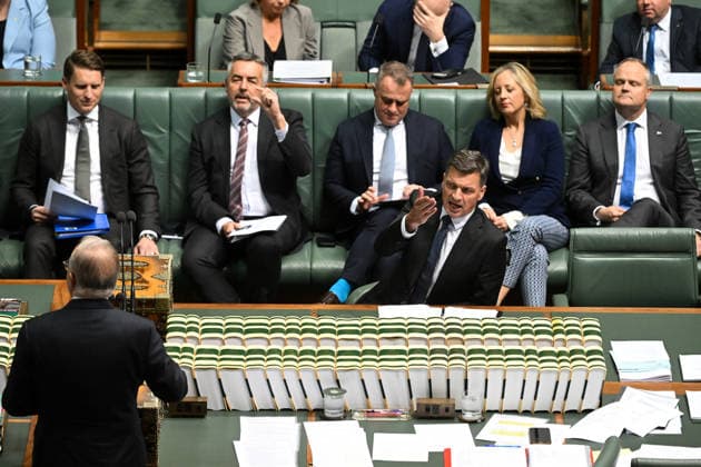 QUESTION TIME, Australian Opposition Minister Angus Taylor reacts during Question Time in the House of Representatives at Parliament House in Canberra, Monday, June 29, 2026. ( NO ARCHIVING CANBERRA AUSTRALIAN CAPITAL TERRITORY AUSTRALIA  Copyright: xLUKASxCOCHx 20260629135312631443