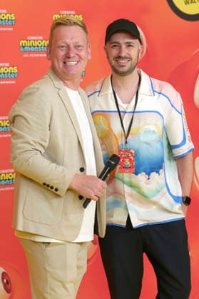 Jens Knossala und Dominik Porschen bei der Premiere des Animationsfilms Minions & Monster Minions & Monsters im Mathäser Filmpalast. München, 28.06.2026 *** Jens Knossala and Dominik Porschen at the premiere of the animated film *Minions Monster Minions Monsters* at the Mathäser Filmpalast in Munich, June 28, 2026 Foto:xN.xKolinzx xFuturexImagex minions_muenchen_6614