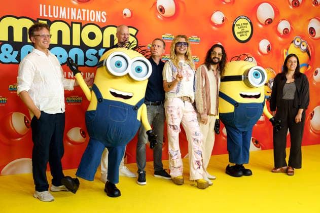 Christoph Gröner, Kalle Friz, Michael Kampf, Bill Kaulitz, Tom Kaulitz und Julia Weigl bei der Premiere des Animationsfilms Minions & Monster Minions & Monsters im Mathäser Filmpalast . München, 28.06.2026 *** Christoph Gröner, Kalle Friz, Michael Kampf, Bill Kaulitz, Tom Kaulitz, and Julia Weigl at the premiere of the animated film *Minions Monster Minions Monsters* at the Mathäser Filmpalast in Munich, June 28, 2026 Foto:xN.xKolinzx xFuturexImagex minions_muenchen_6657