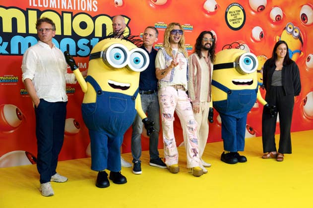 Christoph Gröner, Kalle Friz, Michael Kampf, Bill Kaulitz, Tom Kaulitz und Julia Weigl bei der Premiere des Animationsfilms Minions & Monster Minions & Monsters im Mathäser Filmpalast . München, 28.06.2026 *** Christoph Gröner, Kalle Friz, Michael Kampf, Bill Kaulitz, Tom Kaulitz, and Julia Weigl at the premiere of the animated film *Minions Monster Minions Monsters* at the Mathäser Filmpalast in Munich, June 28, 2026 Foto:xN.xKolinzx xFuturexImagex minions_muenchen_6658