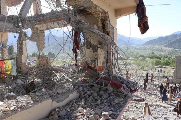 (260629) -- PAKTIA, June 29, 2026 -- Debris is seen around damaged buildings after an airstrike in Paktia Province, Afghanistan, June 29, 2026. Afghan government officials said on Monday that Pakistani airstrikes in eastern Afghanistan killed at least 36 people and injured 163 others. Hamdullah Fitrat, deputy spokesperson for the Afghan government, posted on the social media platform X that the strikes occurred on Sunday night in the provinces of Paktia, Paktika and Kunar, all of which share a border with Pakistan. (Photo by Xinhua) (SpotNews) AFGHANISTAN-PAKTIA-PAKISTANI AIRSTRIKES YusufxMangal 