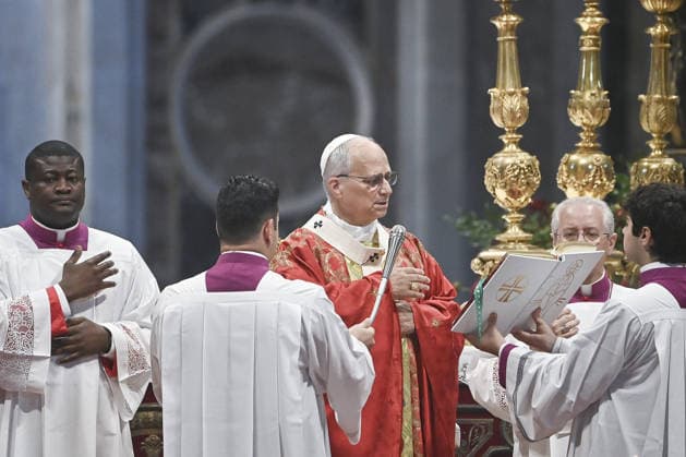 Solemnity of Saints Peter and Paul in Vatican VATICAN CITY, VATICAN, JUNE 29: Pope Leo XIV celebrates a mass on the Solemnity of Saints Peter and Paul, patrons of Rome, in St Peter s basilica at the Vatican, on June 29, 2026. Isabella Bonotto Anadolu Vatican City Vatican. Editorial use only. Please get in touch for any other usage.  Copyright: x2026xAnadoluxIsabellaxBonottox