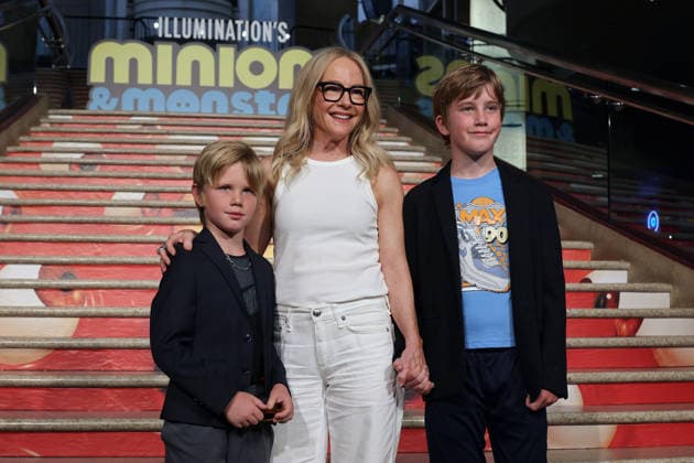June 28, 2026, Los Angeles, California, USA: Otto Hebel, Rachael Harris, Henry Hebel at the premiere of Minions & Monsters at The Dolby Theatre. Los Angeles USA - ZUMAg107 20260628_zep_g107_095 Copyright: xNinaxPrommerx