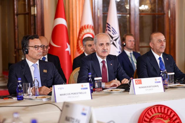 NATO Parliamentary Summit in Turkiye s Istanbul ISTANBUL, TURKIYE - JUNE 29: (----EDITORIAL USE ONLY - MANDATORY CREDIT - GRAND NATIONAL ASSEMBLY OF TURKIYE HANDOUT - NO MARKETING NO ADVERTISING CAMPAIGNS - DISTRIBUTED AS A SERVICE TO CLIENTS----) Speaker of the Grand National Assembly of Turkiye (TBMM) Numan Kurtulmus attends the NATO Parliamentary Summit in Istanbul, Turkiye on June 29, 2026. Turkish Grand National Assembly Anadolu Istanbul Turkey. Editorial use only. Please get in touch for any other usage.  Copyright: x2026xAnadoluxTurkishxGrandxNationalxAssemblyx