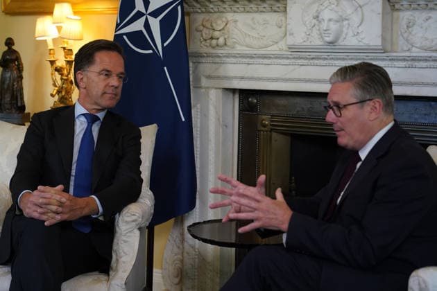Britain NATO NATO Secretary General Mark Rutte listens to Britain s Prime Minister Keir Starmer during a meeting at 10 Downing Street in London, Monday, June 29, 2026., Credit:Avalon.red PA ROTA - B68 Avalon GBR, London  Copyright: xAvalon.redx xPAxROTAx-xB68x xAvalonx 1113327449