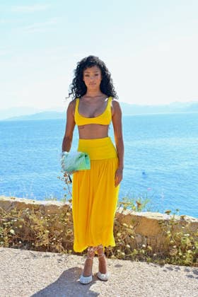 Le Bonheur By Jacquemus Photocall FC Manon Meret attends the Le Bonheur By Jacquemus photocall at Phare de la Pietra, Corsica on June 29, 2026 in L Ile-Rousse, France.. Photo by Franck Castel ABACAPRESS.COM Corsica France  Copyright: xCastelxFranck ABACAx