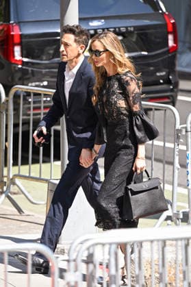 Mourners arrive for the legendary music executive Clive Davis, who died last week aged 94, at Central Synagogue in New York City Featuring: Adrien Brody, Georgina Chapman Where: New York City, New York, United States When: 29 Jun 2026 Credit: Elder Ordonez INSTARimages EDITORIAL USE ONLY. NOT FOR USE BY NEWSPAPERS BASED IN THE UK. Copyright: xx instar55815687