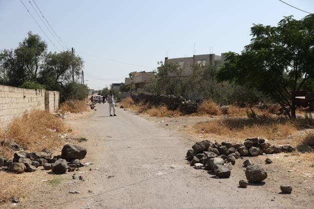 Hundreds forced to leave Daraa village after Israeli attacks DARAA, SYRIA - JUNE 29: A view of the destruction following an Israeli ground operation and simultaneous airstrikes on the village of Abidin in Daraa, Syria on June 29, 2026. Remnants of munitions are scattered throughout the area. Approximately 100 to 200 families of mostly women, children, and elderly people fled to nearby villages due to security concerns. Izz Aldien Alqasem Anadolu Daraa Syria. Editorial use only. Please get in touch for any other usage.  Copyright: x2026xAnadoluxIzzxAldienxAlqasemx