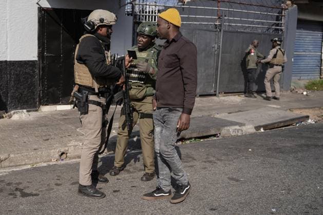 Anti-immigrant demonstrations continue in South Africa SOWETO, SOUTH AFRICA - JUNE 29: Special forces check the ID s of some protesters as hundreds of people gather to protest irregular migrants and called on the government to deport undocumented immigrants in Soweto, in South Africa s Johannesburg province, on June 29, 2026. Anti-immigrant demonstrations are being held across South Africa as growing pressure on foreign nationals in recent months has brought migration, unemployment and security issues back into the national spotlight. Ihsaan Haffejee Anadolu Soweto South Africa. Editorial use only. Please get in touch for any other usage.  Copyright: x2026xAnadoluxIhsaanxHaffejeex