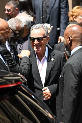 Mourners depart the funeral of legendary music executive Clive Davis, who died last week aged 94, at Central Synagogue in New York City Featuring: Bruce Springsteen Where: New York City, New York, United States When: 29 Jun 2026 Credit: Elder Ordonez INSTARimages EDITORIAL USE ONLY. NOT FOR USE BY NEWSPAPERS BASED IN THE UK. Copyright: xx instar55815939
